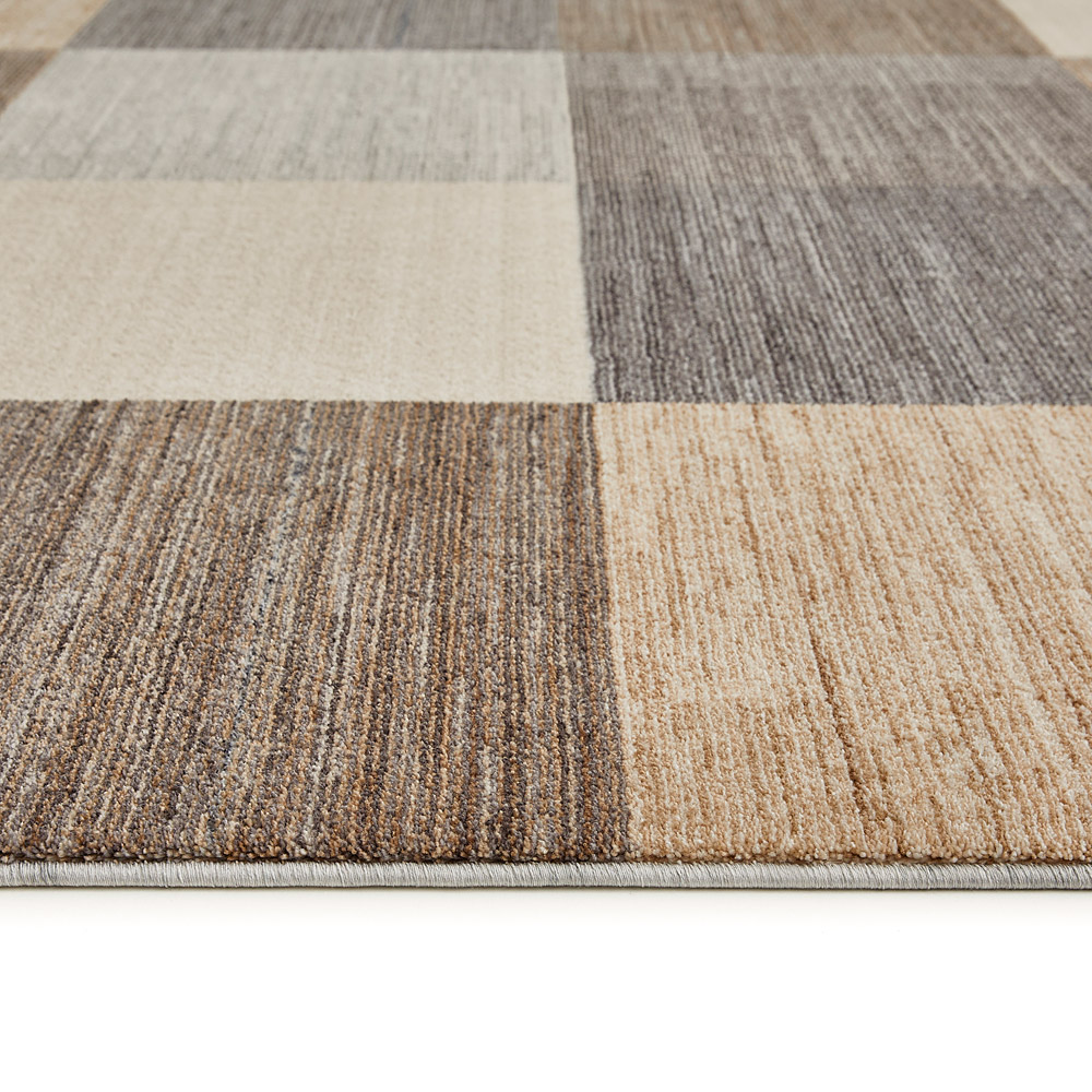 Teppich „Rocco“ in Taupe-Grau mit modernem Karomuster