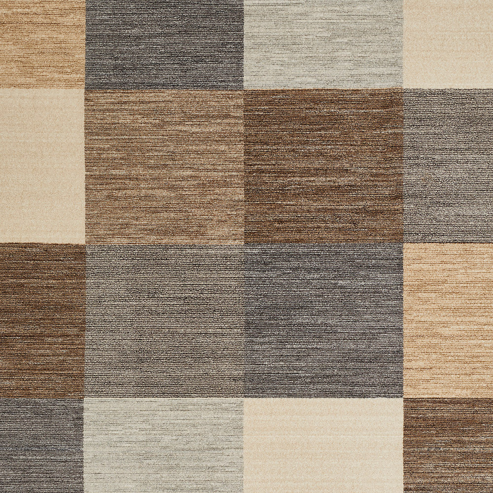 Teppich „Rocco“ in Taupe-Grau mit modernem Karomuster