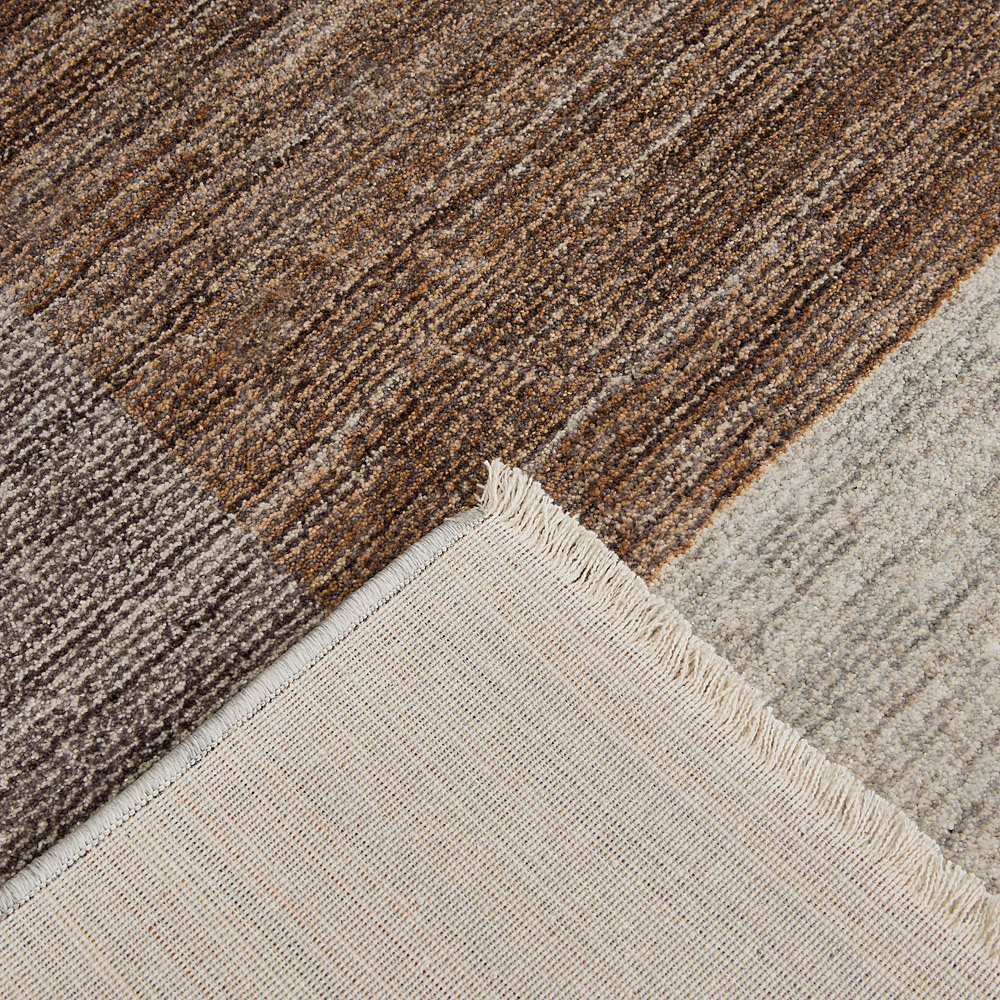 Teppich „Rocco“ in Taupe-Grau mit modernem Karomuster