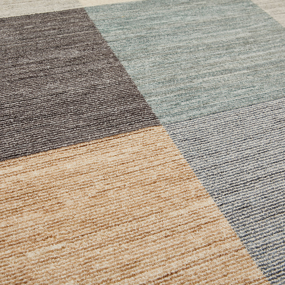 Teppich „Rocco“ in Blau-Grau mit modernem Karomuster